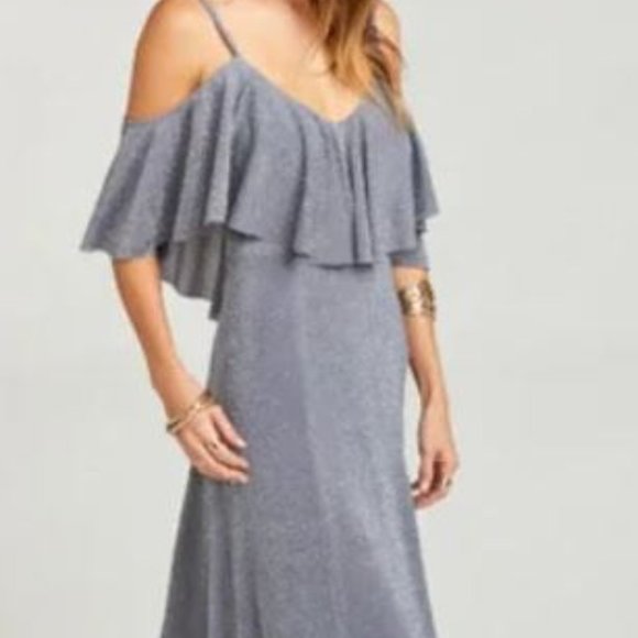 Show Me Your Mumu Renee Ruffle Maxi Dress NWT Small Dancing Queen Shine Smoke - Picture 2 of 2